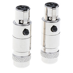 2x Professionnel Xlr 4 Broches Mâle Vers Rca Femelle Jack Audio Micro Corps Adaptateur Convertisseur Connecteur