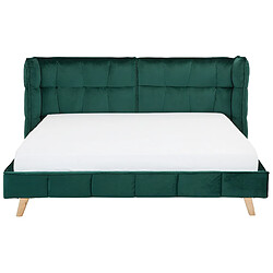 Beliani Lit double en velours vert foncé 180 x 200 cm SENLIS pas cher