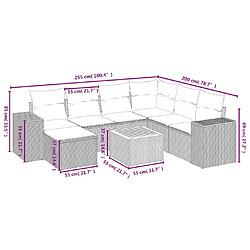 Avis Maison Chic Ensemble Tables et chaises d'extérieur 8 pcs avec coussins,Salon de jardin noir résine tressée -GKD662287