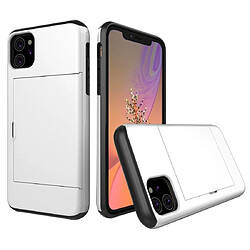 Wewoo Coque Rigide Étui de protection antichoc armure robuste avec fente pour carte iPhone 11 blanc