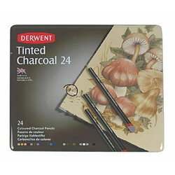 Derwent Crayons fusains teintés Boîte métal de 24 crayons (Import Royaume Uni)