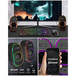 Spirit of Gamer Enceintes PC Bluetooth 5.1 PC haut-parleur 2.0 Alimenté USB JACK 3.5 mm Mâle 12W LED RGB Contrôle du Volume