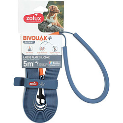 ZOLUX Longe plate en silicone bleu Bivouak 5 m.