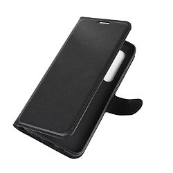 Etui en PU peau de litchi magnétique avec support noir pour votre Xiaomi Mi Note 10 Lite