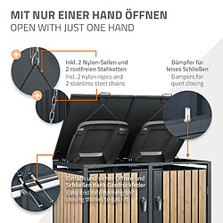 Acheter ML DESIGN MODERN LIVING Set 2x abri pour poubelles anthracite habillage 4 poubelles 240L 264x116,3x80 cm