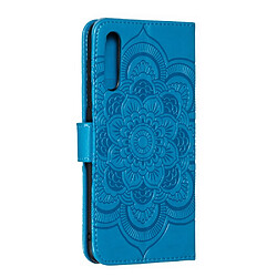 Acheter Etui en PU fleur de mandala bleu pour votre Samsung Galaxy A50