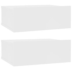 Maison Chic Lot de 2 Tables de chevet murales - Tables de Nuit flottantes Blanc 40x30x15 cm Aggloméré