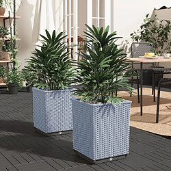 Maison Chic Lot de 2 Jardinières,Bac à fleurs - pot de fleur gris clair 30x30x37 cm polypropylène -GKD93910