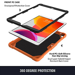 Coque en TPU + silicone avec béquille en forme de papillon, couleur unie, antichoc orange pour votre Apple iPad 10.2 (2021)/(2020)/(2019)