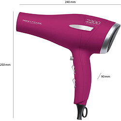 Acheter Sèche-cheveux professionnel 3 niveaux de température 2 vitesses, 2200, Violet, Proficare, HT 3045