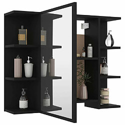 Acheter Maison Chic Armoire à miroir de salle de bain,Meuble de rangement,Meuble bas de bain Noir 80x20,5x64 cm Aggloméré -GKD912273