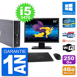 PC HP Compaq Pro 6300 SFF Ecran 22" i5-3470 RAM 4Go Disque 250Go Windows 10 Wifi - Occasion