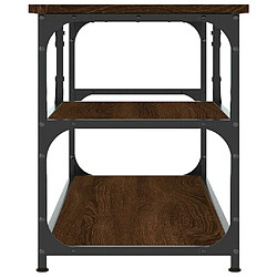 Maison Chic Meuble TV scandinave - Banc TV pour salon chêne marron 103x38x46,5cm bois d'ingénierie et acier -MN58637 pas cher