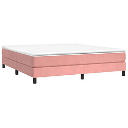 Avis Maison Chic Lit Adulte - Lit simple Lit à sommier tapissier avec matelas moelleux - Meuble de Chambre - Rose 160x200 cm Velours -MN66102