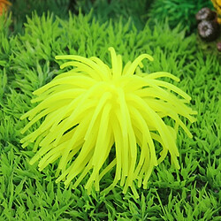 Wewoo Décoration aquarium jaune 3 PCS Articles TPR Simulation Sea Urchin Ball Corail, Taille: M, Diamètre: 10cm