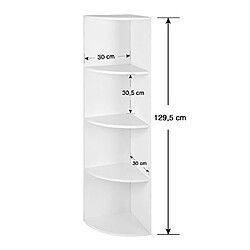 VASAGLE Étagère d'angle à 4 Niveaux, Étagères de Rangement Autoportantes, Bibliothèque en Bois, pour Cuisine, Chambre, Salon, Bureau, Blanche LBC42WT pas cher