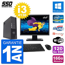 PC Dell T1700 SFF Ecran 22" Intel i3-4130 RAM 16Go SSD 120Go Windows 10 Wifi - Occasion