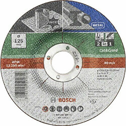 Bosch 2609256309 Disque Ã tronÃ§onner et Ã Ã©barber, Ã moyeu dÃ©portÃ© pour MÃ©taux et inox DiamÃ¨tre 125 mm DiamÃ¨tre d'alÃ©sage 22/23 mm Epaisseur 2,5 mm