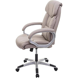 Decoshop26 Fauteuil chaise de bureau sur roulettes pivotante hauteur réglable synthétique taupe-gris 04_0001805