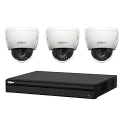 Dahua Kit Vidéosurveillance Enregistreur DVR 2 ports HDMI 3 Mini Caméras Dôme Analogiques HDCVI