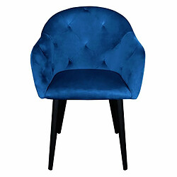 Paris Prix Fauteuil Design en Velours Glany 81cm Bleu