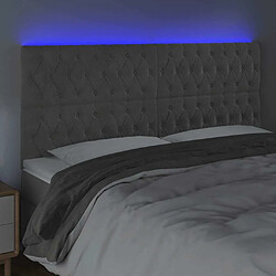 Avis Maison Chic Tête de lit scandinave à LED,meuble de chambre Gris clair 200x7x118/128 cm Velours -MN40973