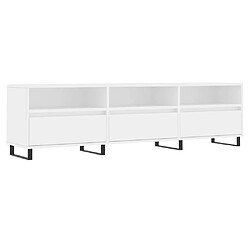 vidaXL Meuble TV blanc 150x30x44,5 cm bois d'ingénierie