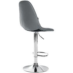 Decoshop26 Tabouret de bar x1 avec repose-pieds hauteur réglable pivotant assise en PVC gris cadre métallique chromé 10_0004823