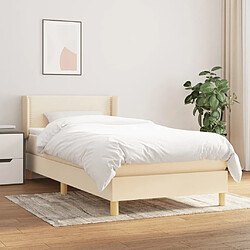 Maison Chic Structures de lit + matelas,Lit à sommier tapissier avec matelas Crème 80x200 cm Tissu -MN25982