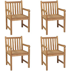 vidaXL Chaises d'extérieur lot de 4 Bois de teck solide