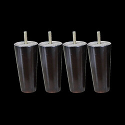 Avis 4pcs Cône Forme Eucalyptus Meubles En Bois Massif Canapé Pattes Noires 4 * 6 * 12cm