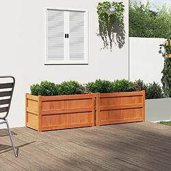 Avis Maison Chic Lot de 2 Jardinières,Bac à fleurs - pot de fleur cire marron bois de pin massif -GKD22058