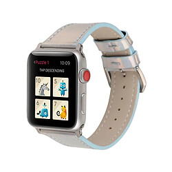 Acheter Wewoo Bande de montre-bracelet en cuir véritable de la série Fashion Laser pour Apple Watch séries 3 & 2 & 1 38mm bleu