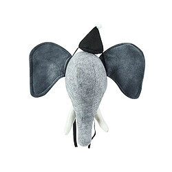 Beliani Décoration murale en peluche grise tête d'éléphant 36 x 36 cm BADOU