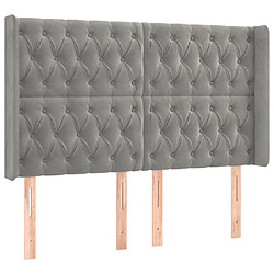 Maison Chic Tête de lit scandinave avec oreilles,meuble de chambre Gris clair 163x16x118/128 cm Velours -MN60125