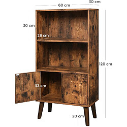 Helloshop26 Étagère armoire commode 3 niveaux style industriel panneau d'aggloméré marron 12_0000490