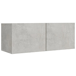 Maison Chic Ensemble de meubles TV 5 pcs | Banc TV Moderne pour salon | Meuble de Rangement - Gris béton Bois d'ingénierie -MN70805 pas cher