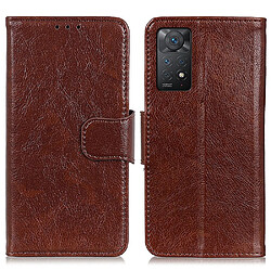 Etui en PU texture nappa, marron pour votre Xiaomi Redmi Note 11 Pro 5G (Qualcomm)/Note 11 Pro 4G (MediaTek)