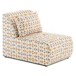 Lisa Design Onyx - fauteuil sans accoudoirs motif graphique en tissu