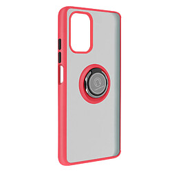 Avizar Coque Redmi Note 10s / Note 10 Bi-matière Bague Métallique Support Rouge