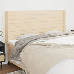 Maison Chic Tête de lit scandinave avec oreilles,meuble de chambre Crème 203x16x118/128 cm Tissu -MN73478