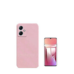 Kit Film Hydrogel + Étui Silicone Liquide Phonecare pour Xiaomi Redmi 13C 5G - rose