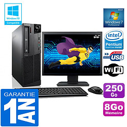 PC Lenovo M92p SFF Intel G630 Ram 8Go Disque 250 Go Wifi W7 Ecran 22" - Occasion