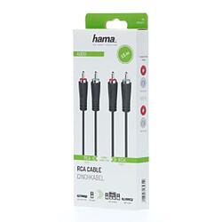 HAMA Câble audio, 2 fiches RCA mâles - 2 fiches RCA mâles, 1,5 m