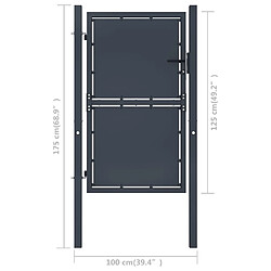 Avis vidaXL Portail de jardin Acier 100 x 125 cm Anthracite