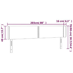 vidaXL Tête de lit à LED Blanc 203x16x78/88 cm Similicuir pas cher