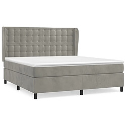 Maison Chic Lit Adulte - Lit simple Lit à sommier tapissier et matelas moelleux - Meuble de Chambre - Gris clair 160x200cm Velours -MN75473