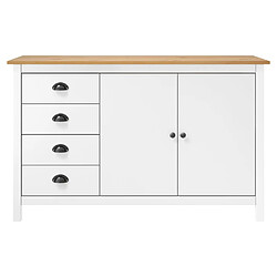 vidaXL Buffet Hill Blanc 130x40x80 cm Bois de pin solide