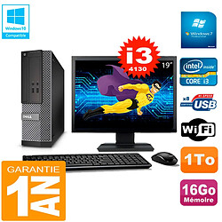 PC DELL 3020 SFF Ecran 19" Core I3-4130 RAM 16Go Disque 1 To Wifi W7 - Occasion