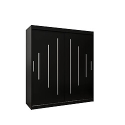 Abiks Meble Armoire YORK À Portes Coulissantes 200/180/62 2 Portes (Noir/Noir)